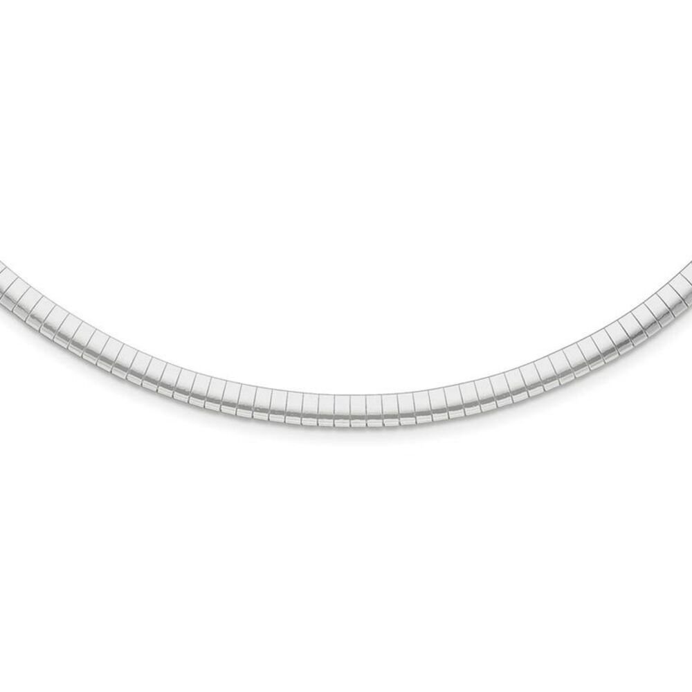4mm Rhodium Plated Sterling Silver Cubetto Chain Necklace, 16-18 Inch